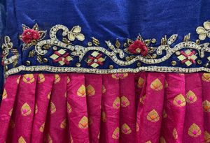Pink &amp; Blue Anarkali Dress With Dupatta