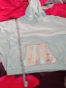 Cape Style Hooded Top With Sequence Work By Hop