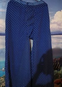 Navy Blue Polka Dots Palazzos