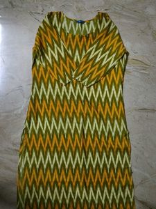 Ethnic Print Yellow Kurta