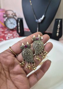 Antique Gold Plated Boho Chic Drop Earrings