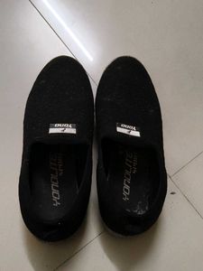 Yonolite Black Slip-On Shoes