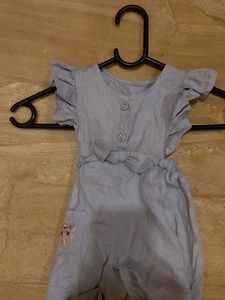 Cute Blue Embroidered Baby Romper