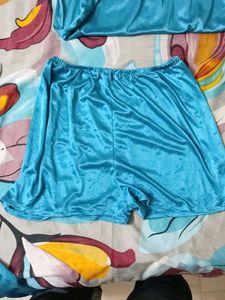 Blue Satin Nightsuit
