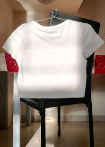 MTV White Printed Crop Top – Size S (32″ Bust)