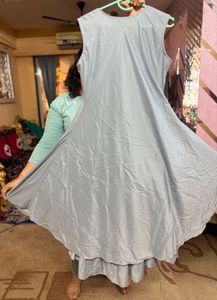 Grey Maxi Dress With Bead Embroidery&amp; FREE Legging