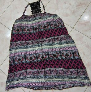Patterned Halter Sundress