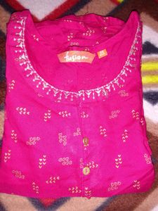 Dark Pink Colour Kurti For Women