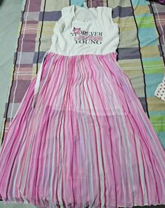 Pink Striped Maxi Dress