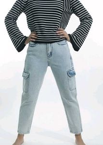 Light Wash Cargo Jeans