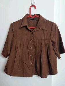 Brown Office Wear Top