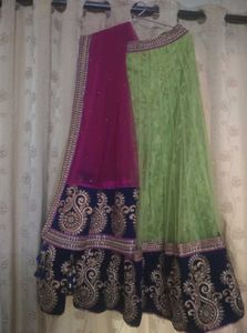 Green And Pink Chaniya Choli
