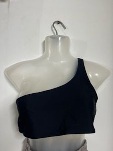 Black One Shoulder Crop Top