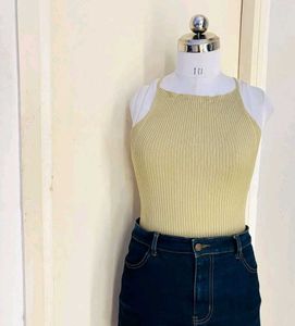 Zara Ribbed Halter Top