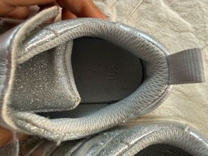 Girls Silver Glitter Sneakers
