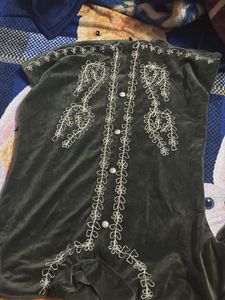 Embroidered Velvet coord set