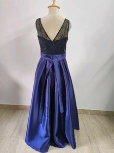 Navy Blue High Low Gown
