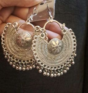 Boho Silver Mirror Earrings