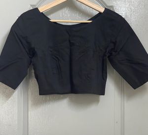 Cotton Black Blouse Sized 38