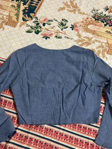 bell Sleeves Cotton Crop Top