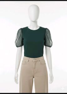 Green Puff Sleeve Top