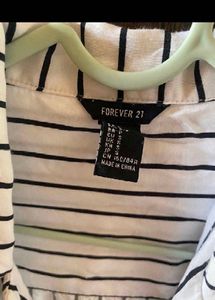 Forever 21 Striped Crop Shirt