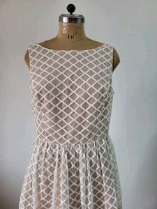Lace Overlay Fit &amp; Flare Dress