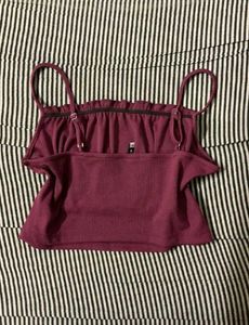 Burgundy Sleeveless Crop Top