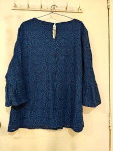 Elegant Blue Lace Top