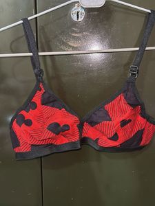 Red &amp; Black Print Bralette