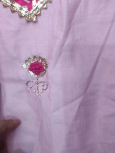 Pink Embroidered Kurta &amp; Dupatta Never Used