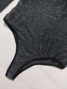 Black Shimmer Swimmer Top
