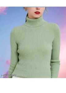 Elegant Green Turtleneck Top