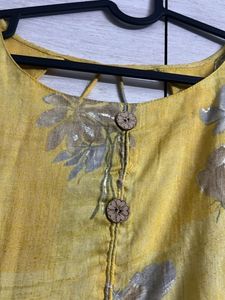 Yellow Floral Print Kurti
