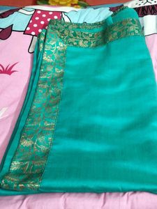 New Brocade  Border Saree With Unstitched Blouse