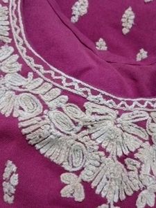 ElegantPurple Embroidered salwar kurti garam suit