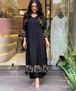 Elegant Black Kurti Pant Set