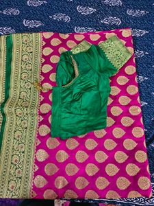 Heavy Pink Banarasi Gold Zari Saree