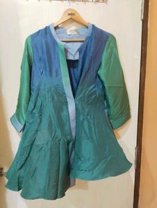 Unique Blue & Green Silk Blend Top