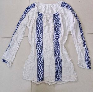Embroidered Peasant Top