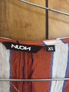 Striped belted jumpsuit