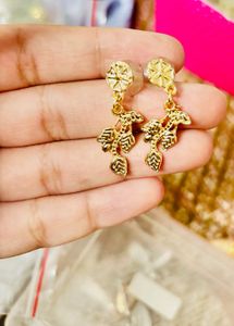 Gold Butterfly Chain With Earrings