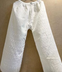 chikankari White Palazzos