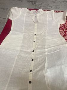 White Linen Button-Down Tunic