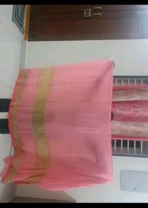 Elegant Pink And Green Saree