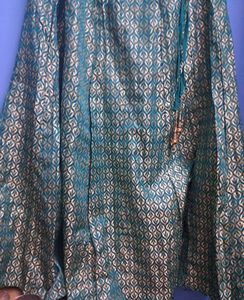 Green &amp; Golden Embroidered Log Lengha Skirt