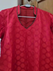 Red Printed Kurta
