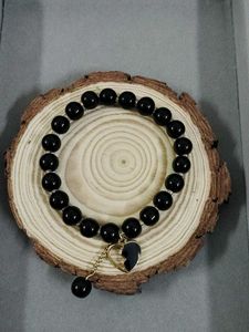 Black Beaded Heart Bracelet