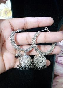 Oxidised Silver Colour Jhumkas🤍