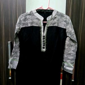 Black And Grey Formal Kurti